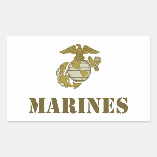 Marines [Schablone] Rechteckiger Aufkleber (Vorderseite)
