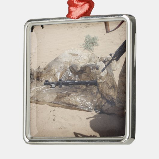 Marines Silbernes Ornament (Links)