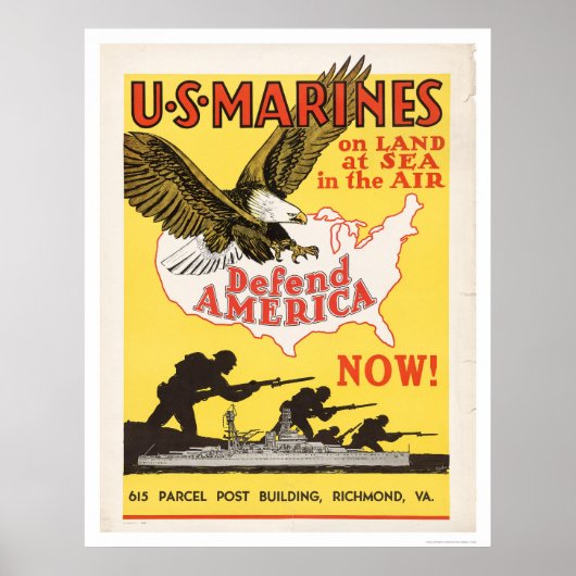 Marines verteidigen Amerika Poster (Vorne)