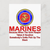 Marines weil, wenn der Sensenmann einen Urlaub nim Postkarte (Vorderseite)