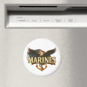 Marines With Eagle and Flag Magnet (In Situ (Geschirrspüler))
