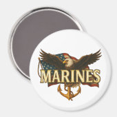 Marines With Eagle and Flag Magnet (Vorderseite/Rückseite)