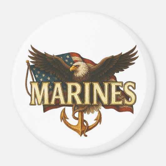 Marines With Eagle and Flag Magnet (Vorne)