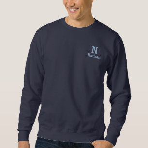 Marineschirr und personalisiertes, hellblaues Swea Sweatshirt