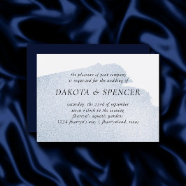 Marineschlag | Chic Dark Blue Watercolor Wedding Einladung
