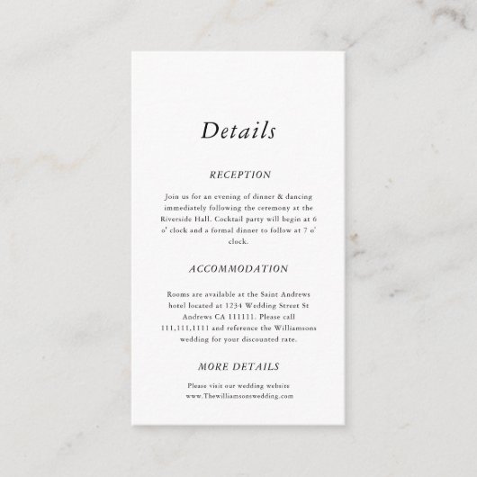 Marineschmiedetappe mit minimalen Hochzeitsangaben Begleitkarte (Vorderseite)