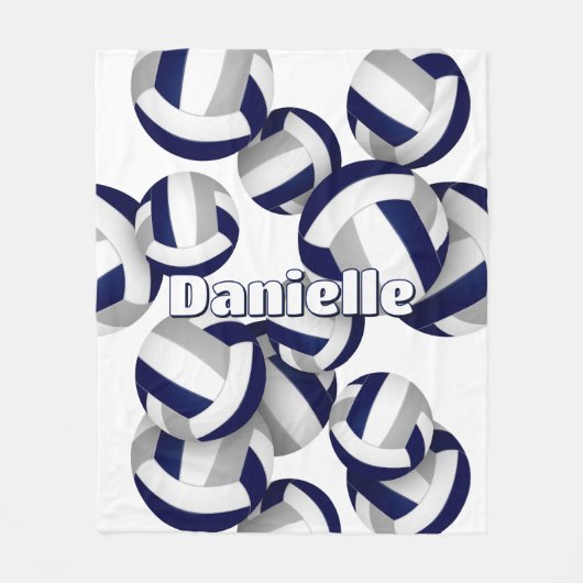 Marineschuhmädchen, graue Volleyballs, Einrichtung Fleecedecke (Vorderseite)