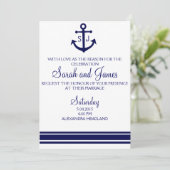 Marineseehochzeitseinladung Einladung (Stehend Vorderseite)