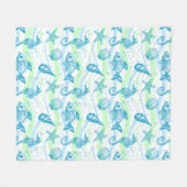 Marineskizze-Muster Fleecedecke (Vorderseite (Horizontal))