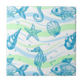 Marineskizze-Muster Fliese (Vorderseite)