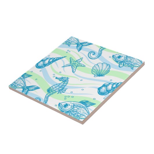 Marineskizze-Muster Fliese (Seite)