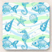 Marineskizze-Muster Getränkeuntersetzer (Vorderseite)