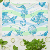 Marineskizze-Muster Handtuch (Gefaltet)