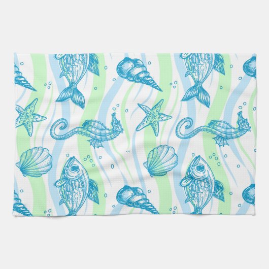 Marineskizze-Muster Handtuch (Horizontal)