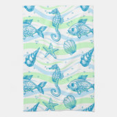 Marineskizze-Muster Handtuch (Vertikal)