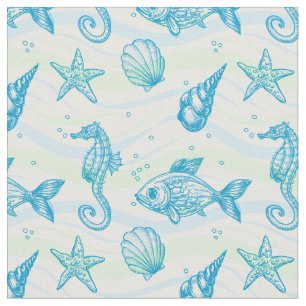 Marineskizze-Muster Stoff
