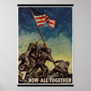 Marinesoldaten bei Iwojima Vintag Poster