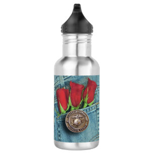 Marinesoldaten, Jeans und Rosen! OoRah! Trinkflasche