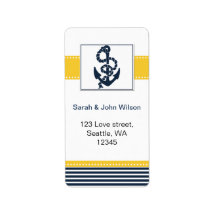 Marinestreifen, Anker, Hochzeitsetiketten