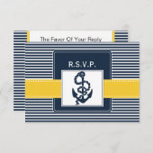Marinestreifen, Anker, nautische Hochzeit rsvp 3,5 (Vorne/Hinten)