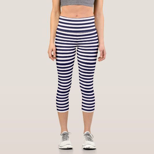 Marinestreifen Capri Leggings (Vorderseite)