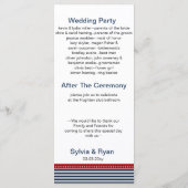 Marinestreifen, Kompass, nautische Hochzeiten Programm (Rückseite)