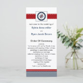 Marinestreifen, Kompass, nautische Hochzeiten Programm (Stehend Vorderseite)