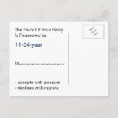 Marinestreifen, Leuchtturm, nautische Hochzeit Rsv Einladungspostkarte (Rückseite)