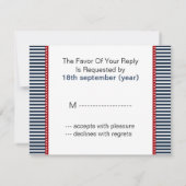 Marinestreifen, Leuchtturm nautische Hochzeit Rsvp (Rückseite)