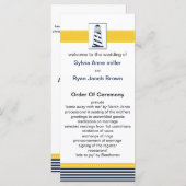 Marinestreifen, Leuchtturm, nautische Hochzeiten Programm (Vorne/Hinten)