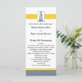 Marinestreifen, Leuchtturm, nautische Hochzeiten Programm (Stehend Vorderseite)