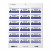 Marinestreifen mit Ankern Adressaufkleber (Vorne)