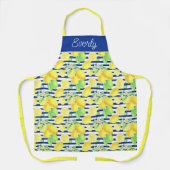 Marinestreifen mit gelben Zitronenmustern Schürze (Vorderseite)