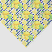 Marinestreifen mit gelben Zitronenmustern Seidenpapier (Ausschnitt)