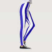 Marinestreifenmuster, starke Streifen blau u. weiß Leggings (Rechts)