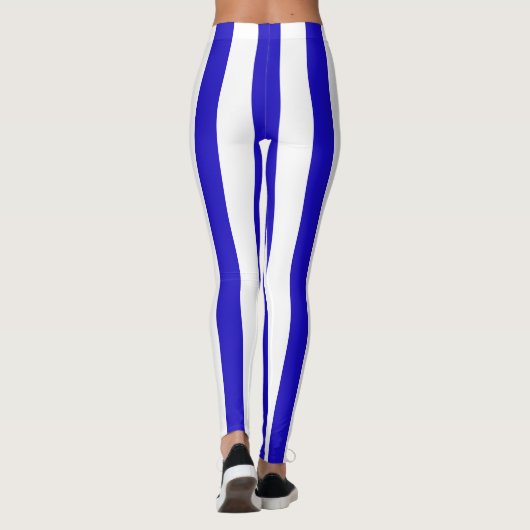 Marinestreifenmuster, starke Streifen blau u. weiß Leggings (Rückseite)