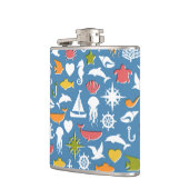 Marinesymbol-Muster Flachmann (Links)