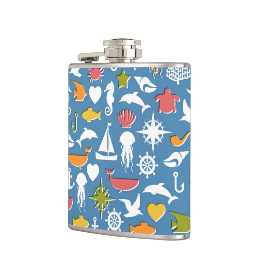 Marinesymbol-Muster Flachmann (Links)