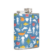 Marinesymbol-Muster Flachmann (Rechts)