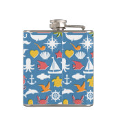 Marinesymbol-Muster Flachmann (Rückseite)