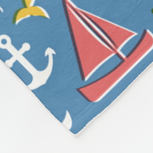 Marinesymbol-Muster Fleecedecke (Ecke)