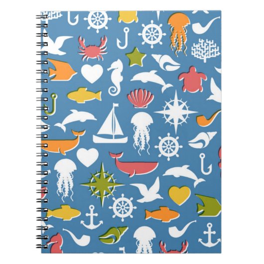 Marinesymbol-Muster Notizblock (Vorderseite)