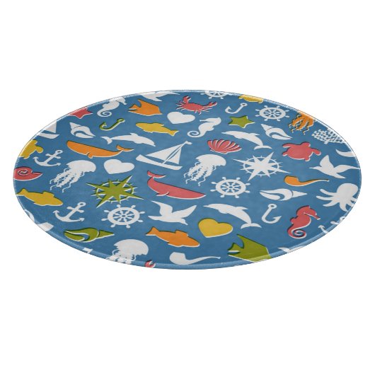 Marinesymbol-Muster Schneidebrett (Ecke)