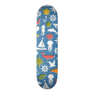 Marinesymbol-Muster Skateboard
