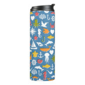 Marinesymbol-Muster Thermosbecher (Nach links gedreht)