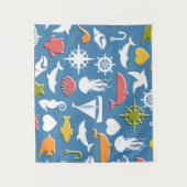 Marinesymbol-Muster Wandteppich (Vorderseite)