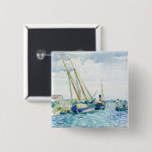 Marineszenen-Boote nähern sich Venedig Button (Vorne & Hinten)