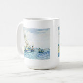 Marineszenen-Boote nähern sich Venedig Kaffeetasse (Vorderseite Links)