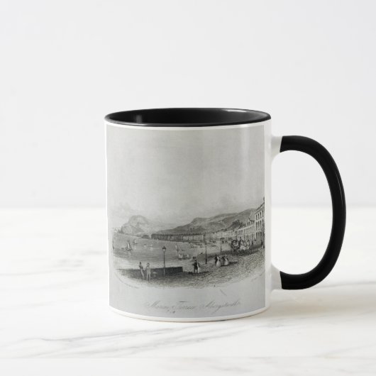 Marineterrasse, Aberystwyth, 1844 (Stich und a Tasse (Rechts)