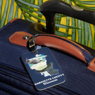 Marinette Landkreis Wisconsin Karte Gepäckanhänger